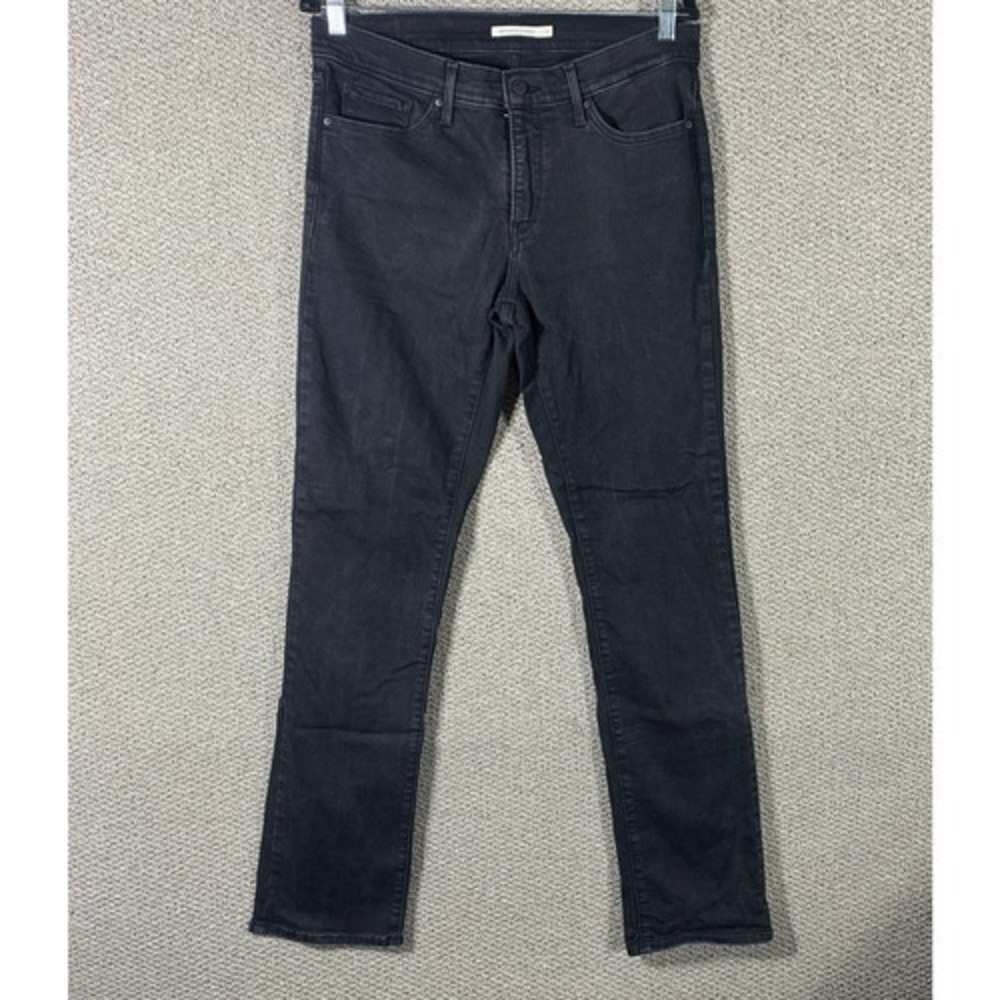 Levi's 311 Jeans Womens Size 31 Black Denim Shaping Straight Pockets Mid Rise‎